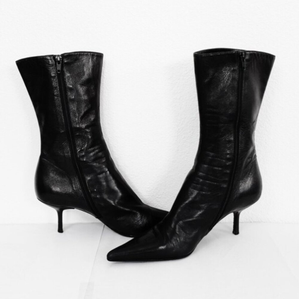 Vintage Genuine Leather Stiletto Boots from Barney's New York